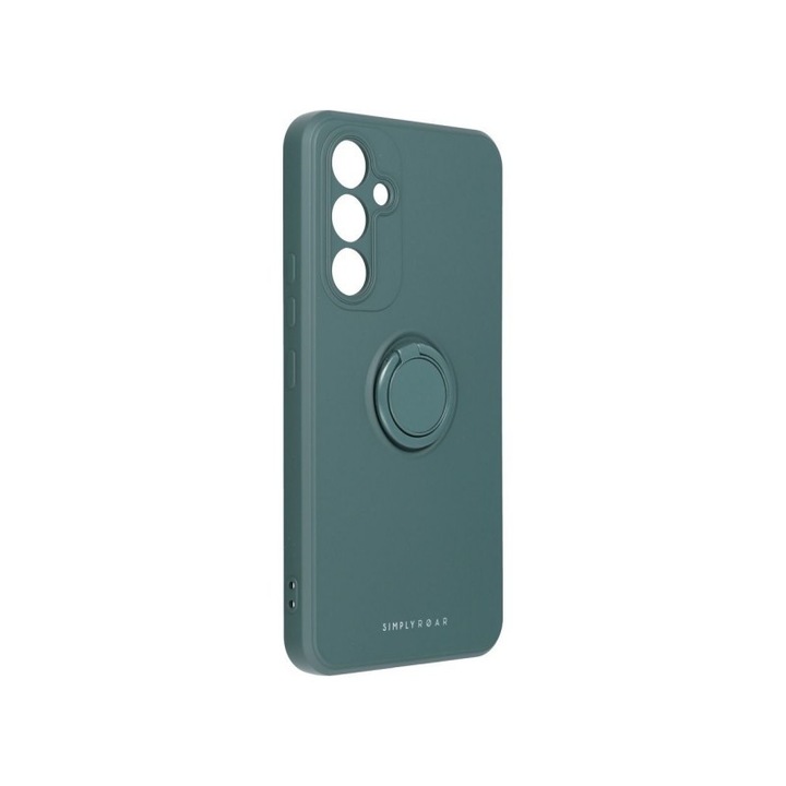Husa Spate Roar Amber, Compatibila Cu Samsung Galaxy A54 5g, Inel Metalic Pe Spate, Verde