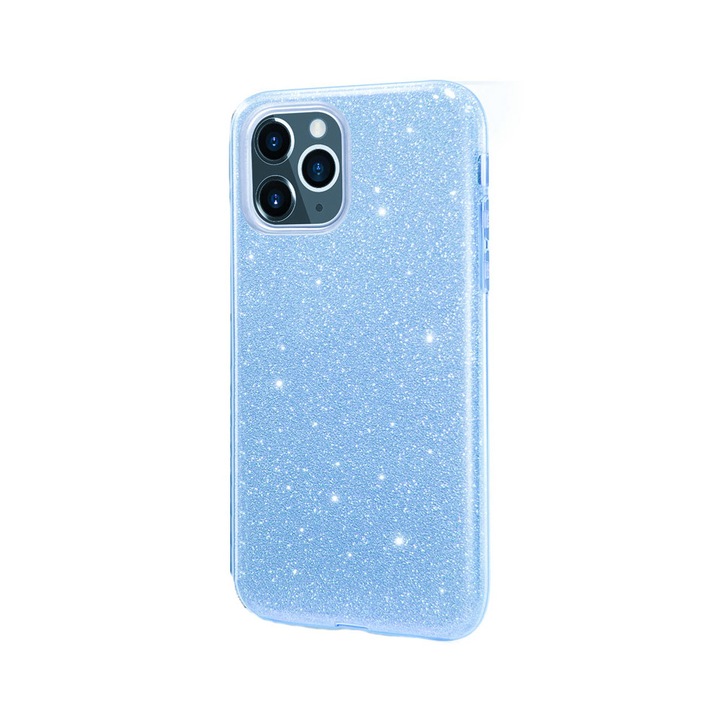 Tok kompatibilis iPhone 11 Pro Max ultra vékony, szilikon, Glitter Diamond, 6,5 hüvelykes, világoskék, Doty készülékkel