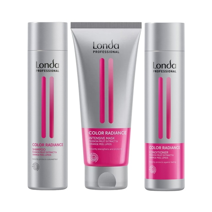 Pachet pentru par vopsit, Londa Professional Color Radiance, Sampon 250ml, Conditioner 250ml, Intensive Mask, 200ml