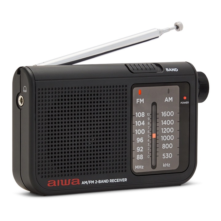 Радио Aiwa, RS-55BK, AM/FM, Портативно, Висока чувствителност, Аналогов тунер, Черен