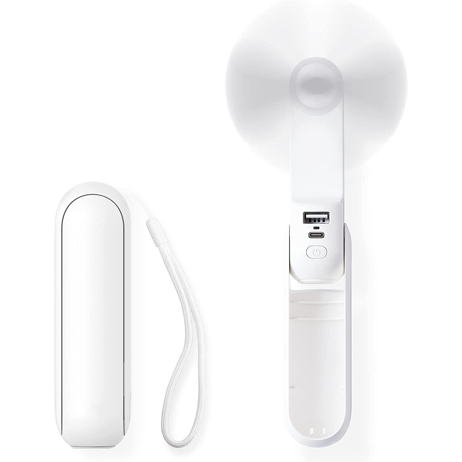 Мини ръчен вентилатор, 3в1, USB, бял - eMAG.bg