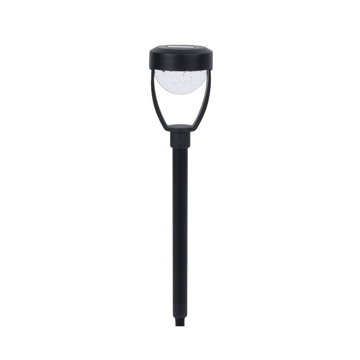 Lampa solara LED, Impermeabil, Buton ON/OFF, Plastic, 27 cm, Negru