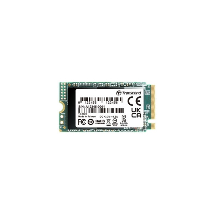 Solid-State Drive (SSD) Transcend 512GB, M.2 2242, PCIe Gen3x4, NVMe, 3D TLC, DRAM-less TS512GMTE400S