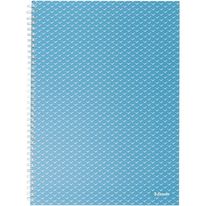 Caiet de birou Esselte Colour'Breeze, carton, reciclabil, A4, 80 coli, cu spira, matematica, albastru