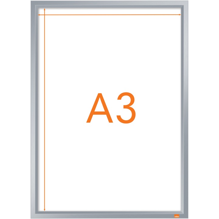 Rama pentru perete NOBO Impression Pro, aluminiu, cu clip, A3, gri