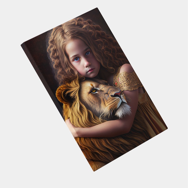 Tablou Canvas Leu Ranit Fetita Blonda, Echipa Neinfricata, Motivational, Contemporan, High End, Arta si Pictura Digitala, 25x40 cm