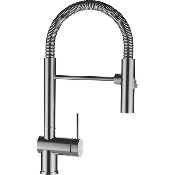 Schock Sina konyhai csaptelep Inox, 2 funkciós mobil fej, kerámiabetét