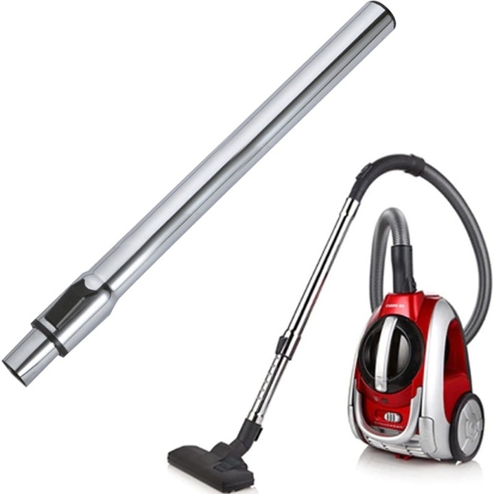 Tub Telescopic pentru Aspirator, RETOO, Universal, Diametru 32mm, 60cm-100cm, Otel Cromat, Argintiu