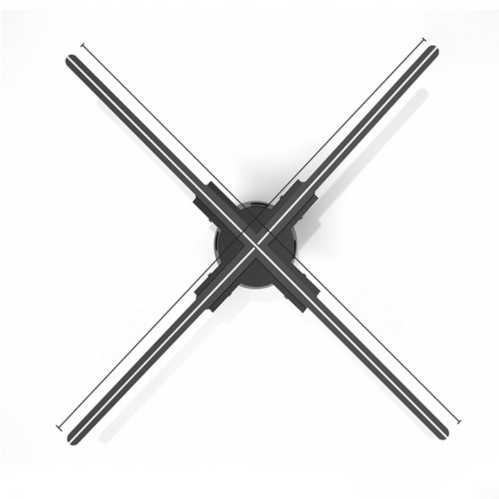 OEM 3D Hologramos kijelzőrendszer, LED-ekkel, 2K HD, ventilátor típus, 60 cm