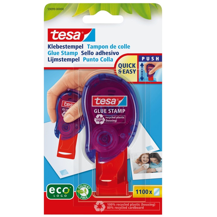 Stampila cu lipici Tesa, 1100aplicari, 8.4x8.4mm