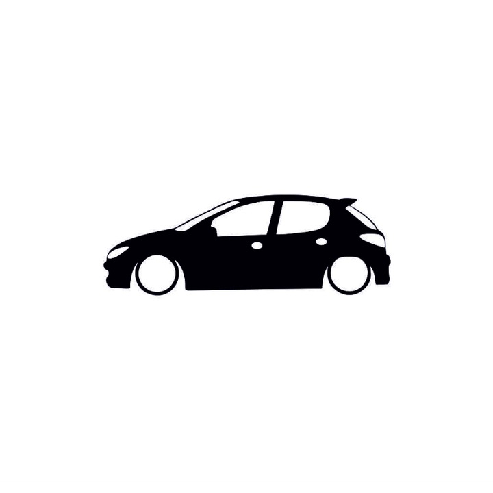 Sticker PEUGEOT 206 SILUETA 18x5.8 cm, Creative Rey®