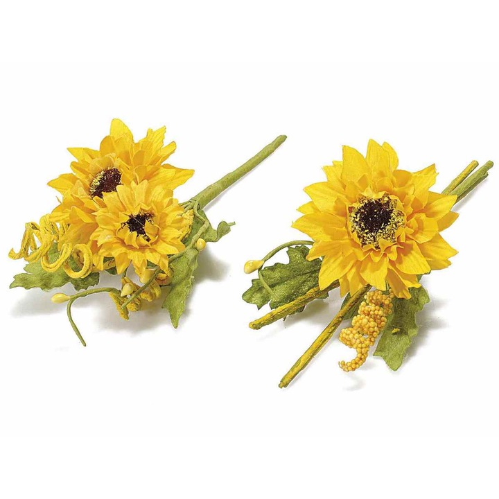 8 db mesterséges napraforgó készlet 5,8x13 cm