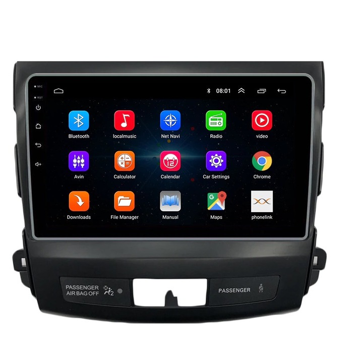 Мултимедия/нaвигация за Mitsubishi Outlander, Peugeot 4007, Citroen C-Crosser Android 13, 1GB+32GB