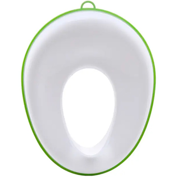 Reductor WC ZAFIT® - Portabil, capac toaleta copii, colac suprafata de siguranta antialunecare, antiderapant, Alb/Verde