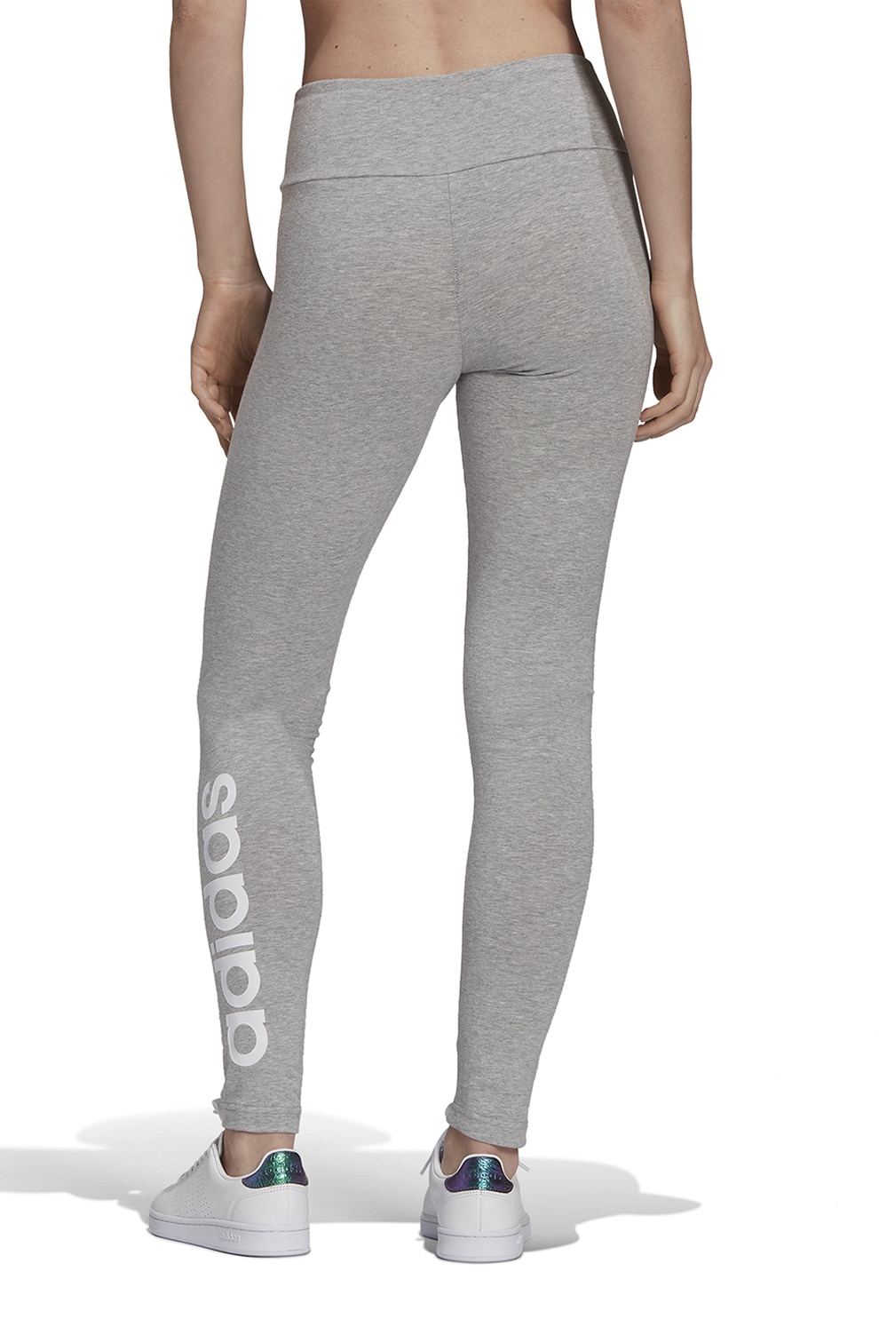 adidas Sportswear, Colanti cu talie inalta si imprimeu logo Essentials ...