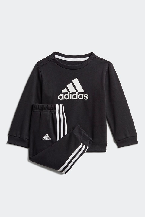 adidas Sportswear, BOS bő fazonú szabadidőruha logómintával, Fehér/Sötétszürke/Fekete