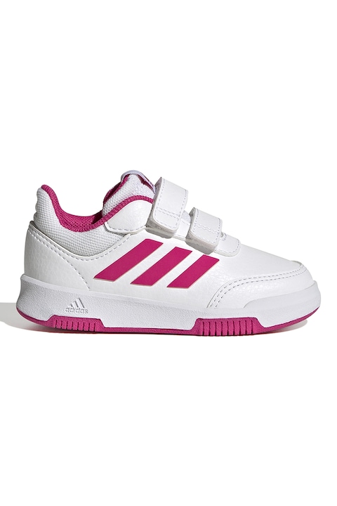 adidas Sportswear, Pantofi sport de piele ecologica cu velcro Tensaur 2.0, Alb/Fucsia