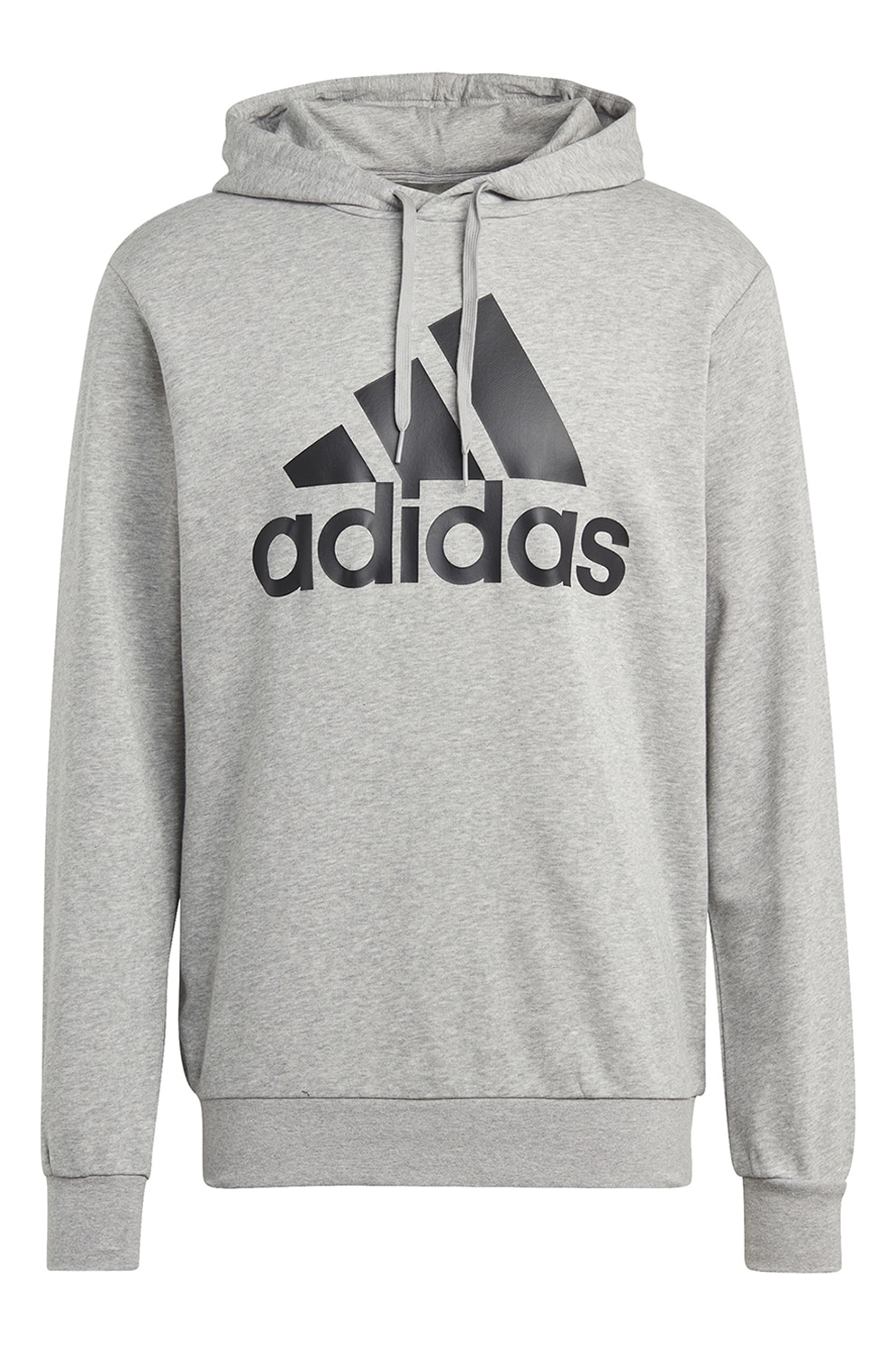 adidas Sportswear, Trening cu imprimeu logo si gluga, Negru, Gri