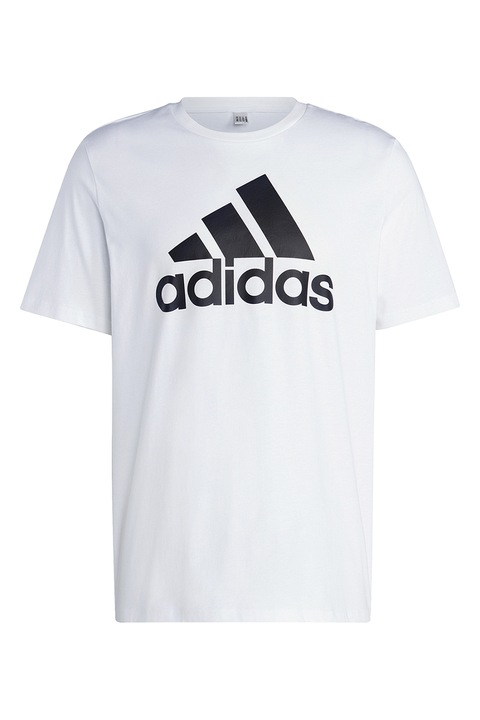 adidas Sportswear, Памучна тениска с лого, Черен/Бял