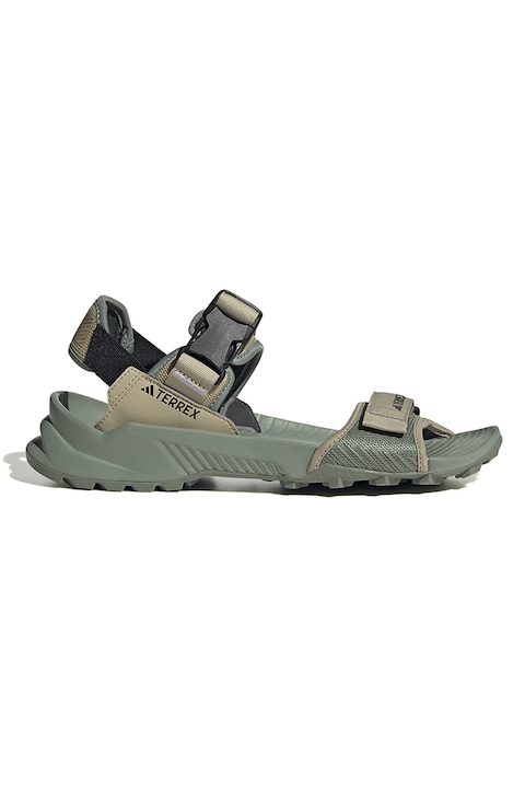 adidas Performance, Sandale cu velcro Terrex Hydroterra, Verde militar, 38