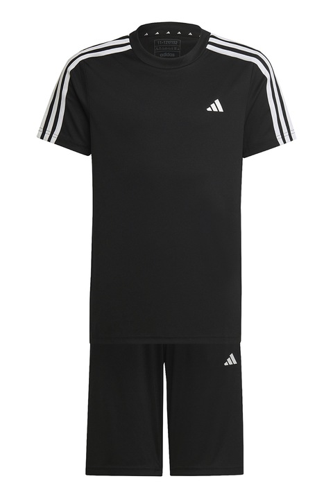 adidas Sportswear, Къс спортен екип с лого, Бял/Черен, 140 CM