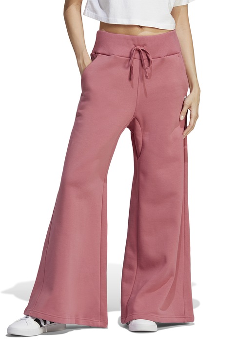 adidas Sportswear, Pantaloni sport cu croiala ampla si snur de ajustare, Roz