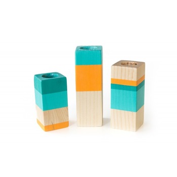 Set 3 Vaze din lemn, Deco-Box, Totem, pictat manual, turcoaz, portocaliu Set 3 Vaze din lemn, Deco-Box, Totem, pictat manual, turcoaz, portocaliu