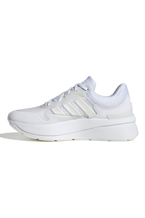 adidas Sportswear, Pantofi cu garnituri din material sintetic pentru alergare Znchill, Alb, 10