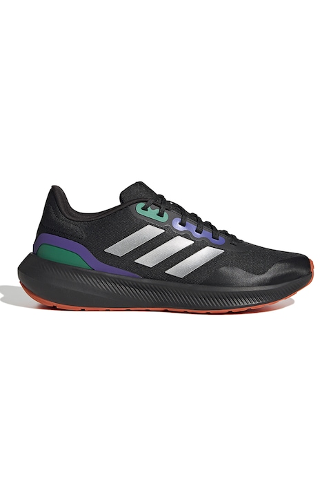 adidas Performance, Обувки за бягане Runfalcon 3.0 TR с лого, Сребрист/Черен