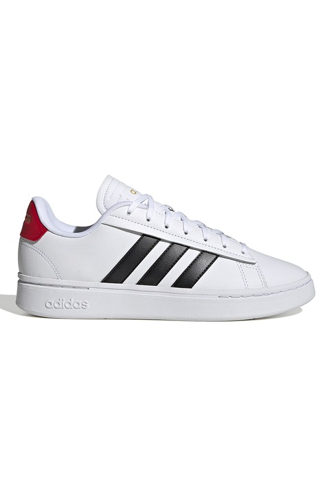 adidas Sportswear, Pantofi sport din piele Grand Court Alpha, Rosu/Alb/Negru