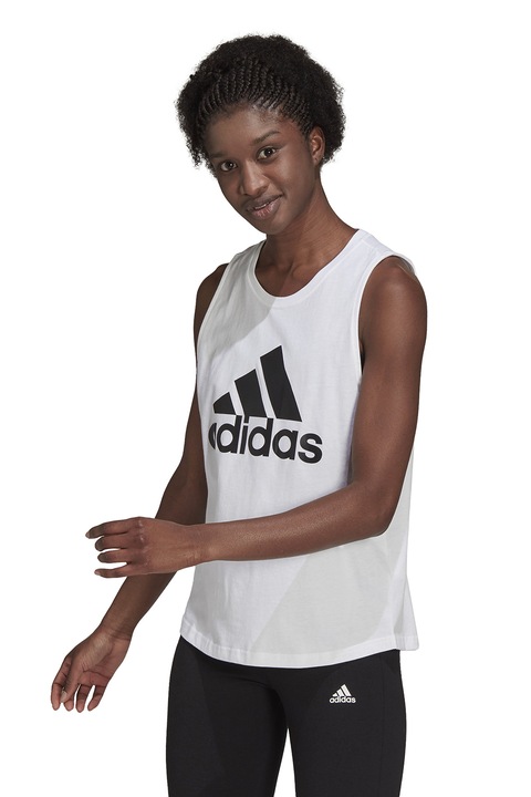 adidas Sportswear, Essentialslogós logómintás pamuttop, Fehér