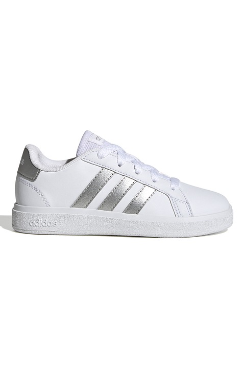 adidas Sportswear, Grand Court 2.0 műbőr sneaker, Fehér/Ezüstszín