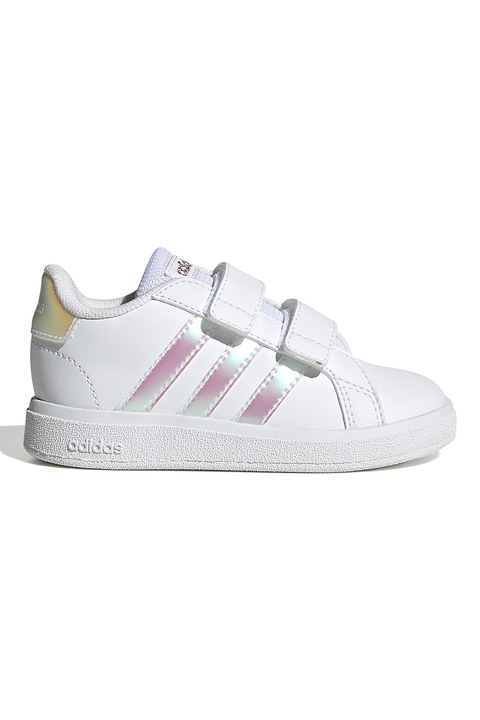 adidas Sportswear, Спортни обувки от еко кожа Grand Court 2.0 с велкро, Бял/Розово