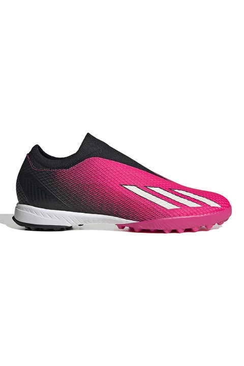 adidas Performance, Pantofi slip-on pentru fotbal X Speedportal 3, Alb/Fucsia/Negru