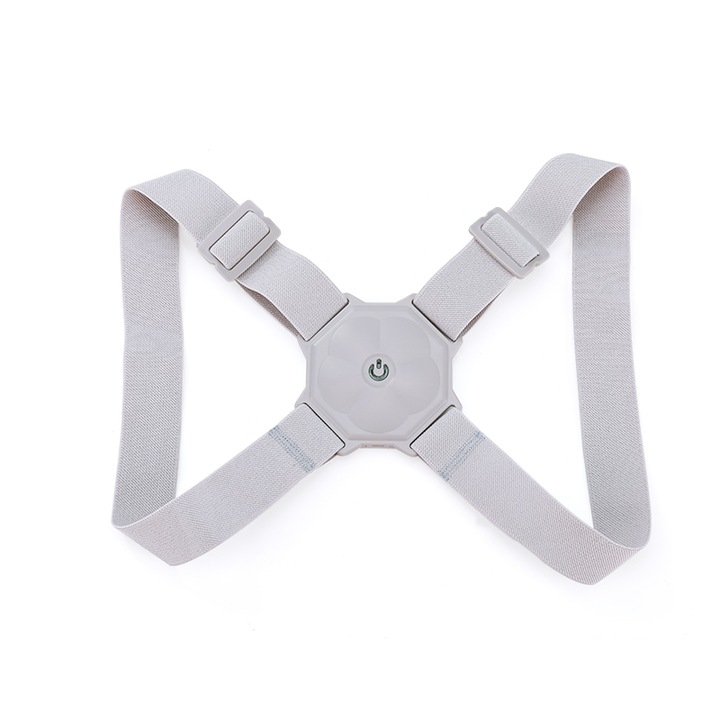 Corector de Postura Inteligent cu Senzor de Vibratie pentru Indreptare Spate, Umeri si Coloana, GRI, Marime Universala, NeoGym™