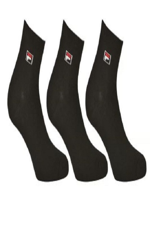 3 pár zoknikészlet FILA F9303-200, pamut/polieszter, fekete. S