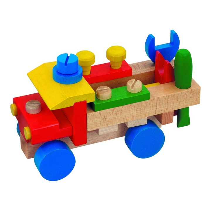 Masinuta, DEROA, Lemn, +3ani, Multicolor