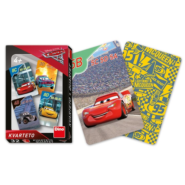 Kártyakártya Quartet, Dino, Model Cars 3, 32 db, Multicolor