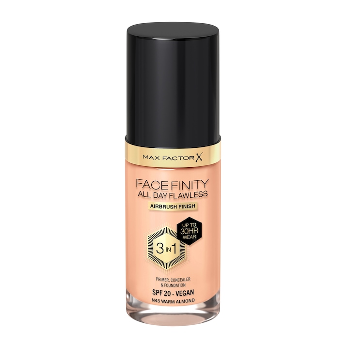 Фон дьо тен Max Factor Facefinity All Day Flawless 3 in1, N45 Warm Almond, 30 мл