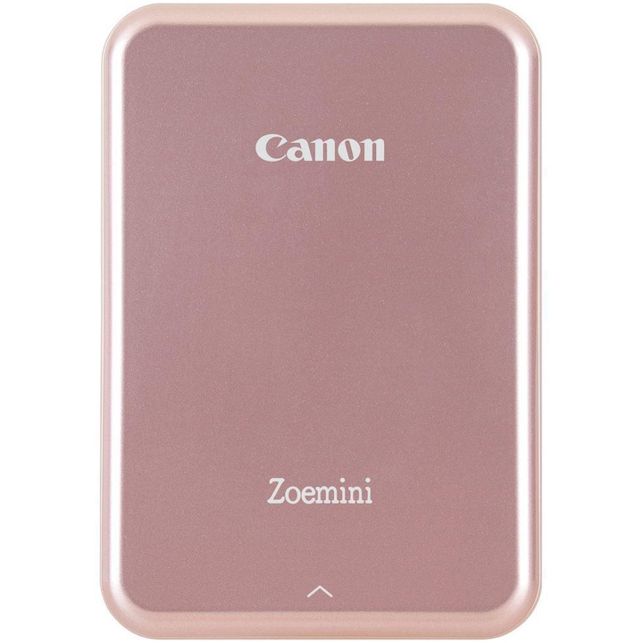 Фотопринтер Canon Zoemini PV123, Rose Gold, Технология ZINK (zero ink), Скорост: 50 секунди на снимка, Разделителна способност на печат 314 X 400 dpi, Bluetooth 4.0