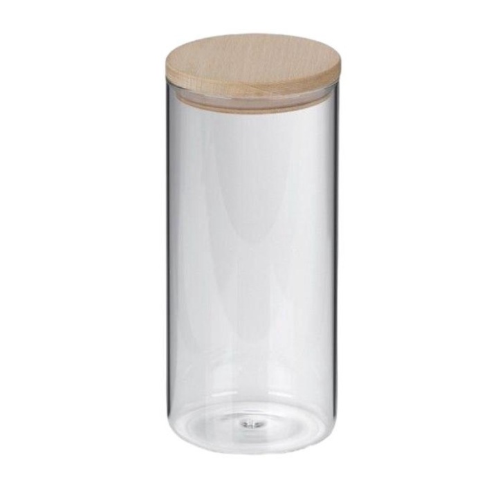 Borcan, Kela, Sticla/Lemn, 1.5 l, Transparent