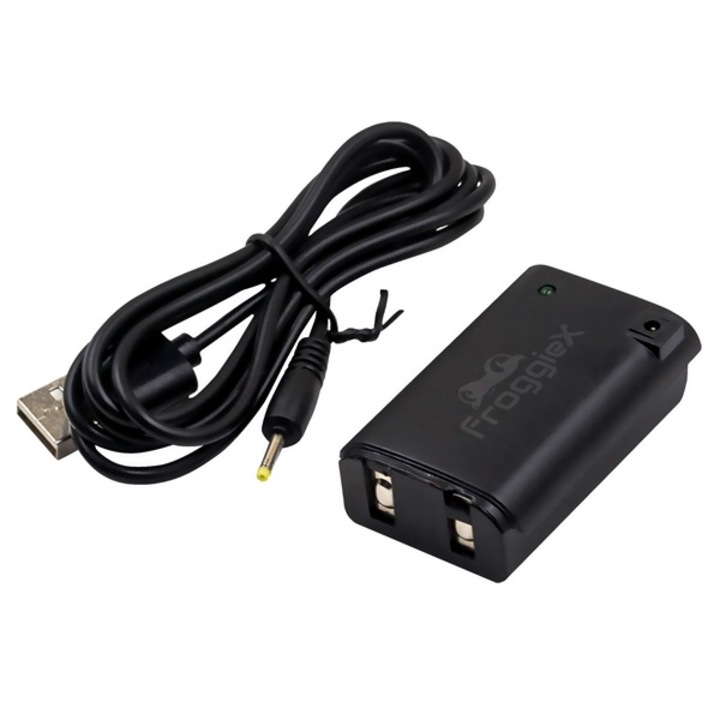 Froggiex FX-X360-B1-B Xbox 360, 1200 mAh Fekete-Sárga akkumulátor csomag