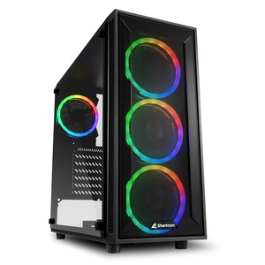 Carcasa SHARKOON TG4M RGB Tempered Glass , MiddleTower, fara sursa, Black