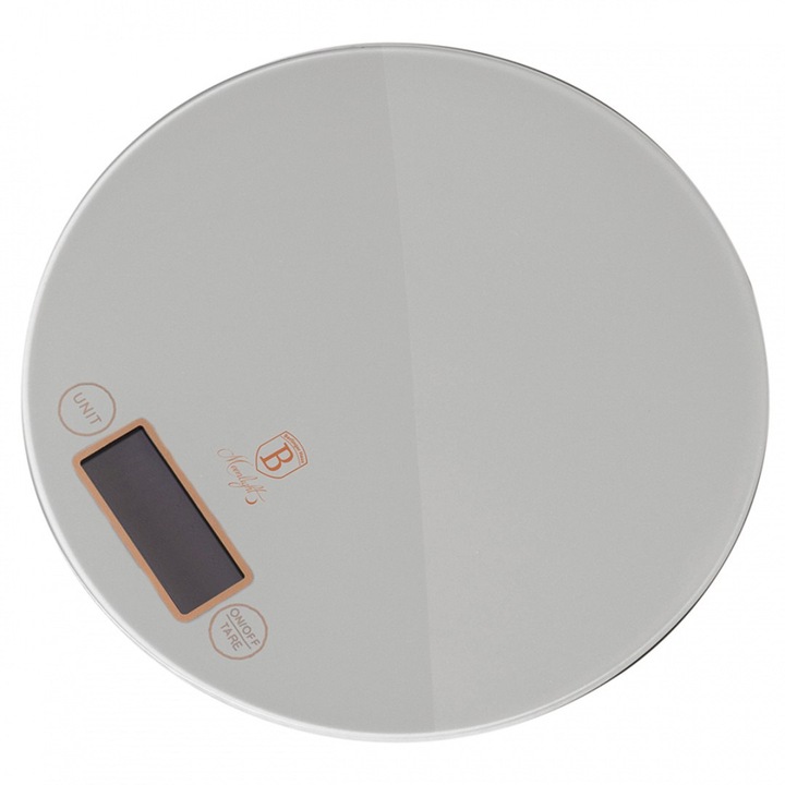 Cantar electronic, Berlinger Haus, Sticla/Plastic, Rotund, LCD, Alb
