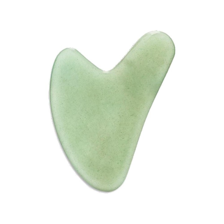 Piatra masaj facial Gua Sha, Olivia Plum, 100% Jad