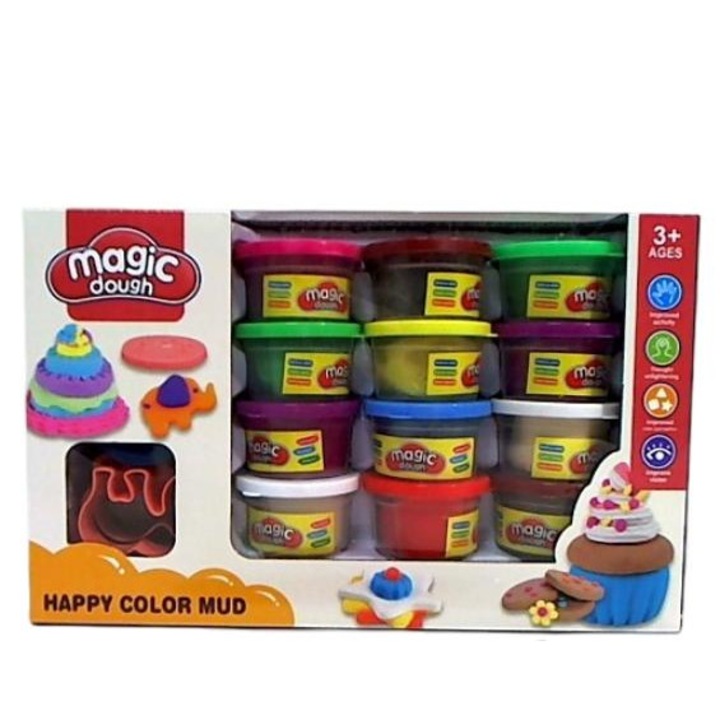 12 db gyurma tubus készlet, Inny, 3 év+, Multicolor