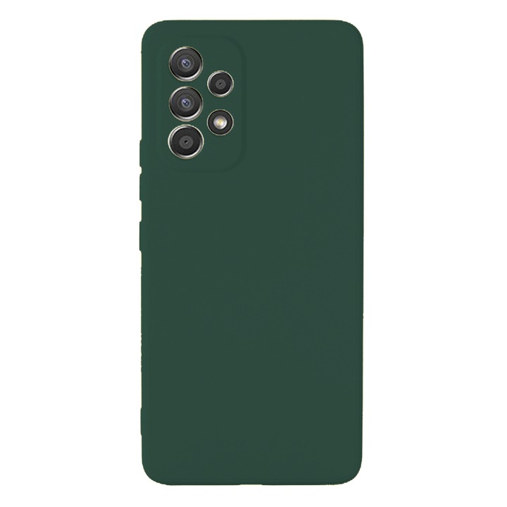 Husa silicon microfibra compatibila cu Samsung Galaxy A23 4G, Prime Deluxe, acoperire completa, margini ridicate, protectie camera, Kaki