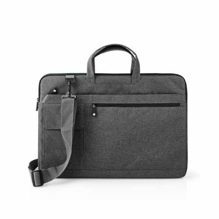 Geanta laptop 17 "- 18" Nedis, curea de umar, 8 buzunare de depozitare, negru