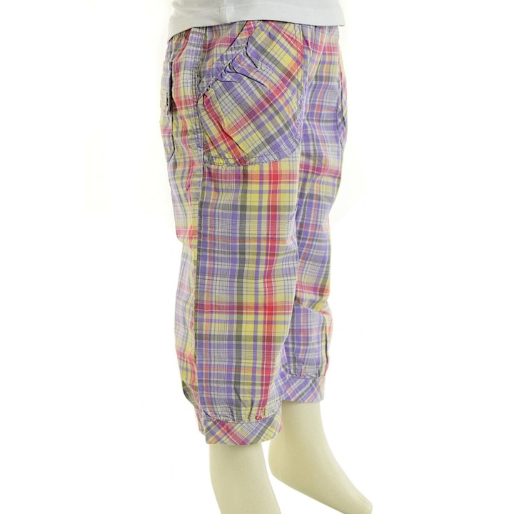 s. Pantaloni trei sferturi in carouri Oliver pentru fete, Lila