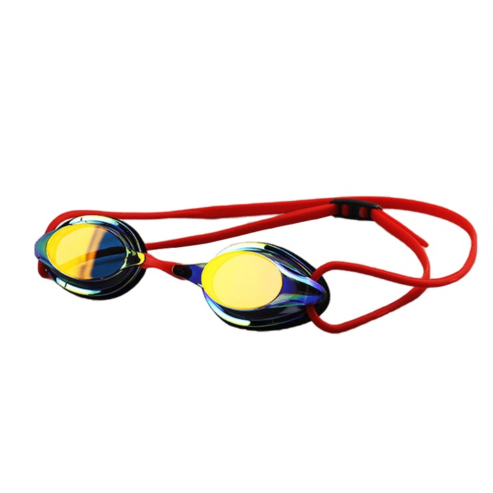 Унисекс професионални очила за плуване, Sundiguer®, Hd против замъгляване, UV защита, Носът е дълъг 2,5 см, регулируема кройка, сгъване на 360 градуса, Червен